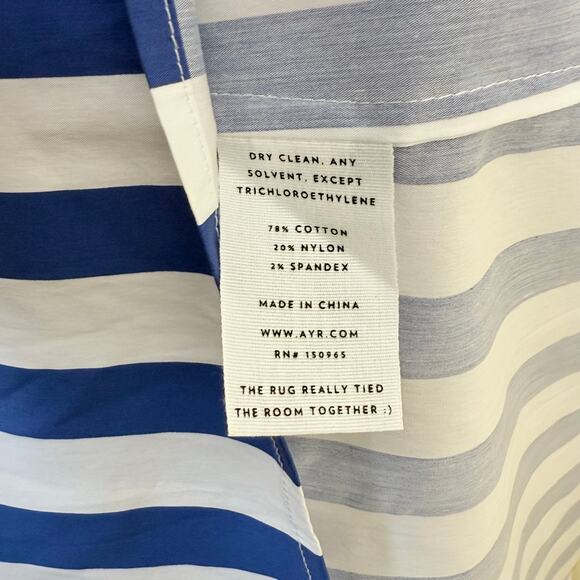 NEW AYR Extra Extra Maxi Dress Marais Blue Regatta Stripe Size XS Puff‎ Sleeve - Picture 6 of 6